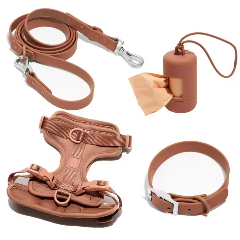 Harness, Leash, Collar Set - With Matching Poop bag