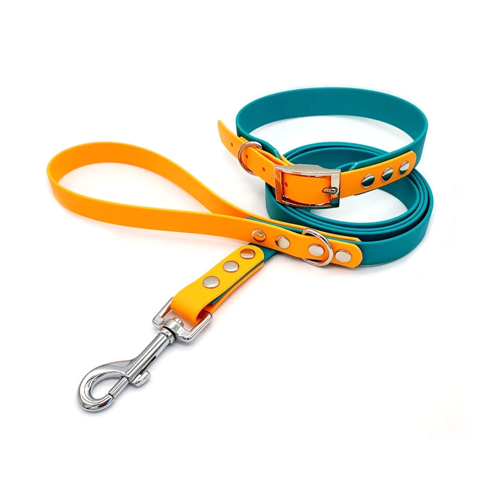Orange / Green - Leash & Collar Set