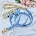 Two Toned - Genuine Leather Collar & Leash Set