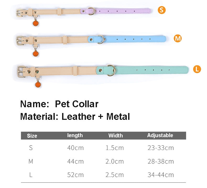 Two Toned - Genuine Leather Collar & Leash Set